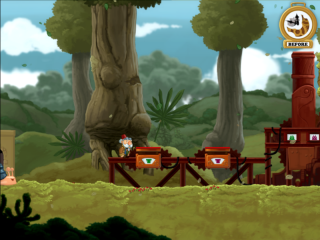 A picture of Chronology showing off the time mechanic. In this picture, we see the world as it was before. Everything is lush and green and beautiful and whole.
