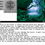 If there's one big problem [and it really is a big problem] with text adventures, it's that they're BRUTAL. In this screenshot, there's a monster who's hungry and if you put so much as a foot wrong on his planet without first mapping where and how he walks [like a stealth game], you'll die. And not always with a way to salvage the situation. You'll just walk left and that's it. Death message.