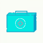 A paramedic's suitcase as a vector and all in blue.